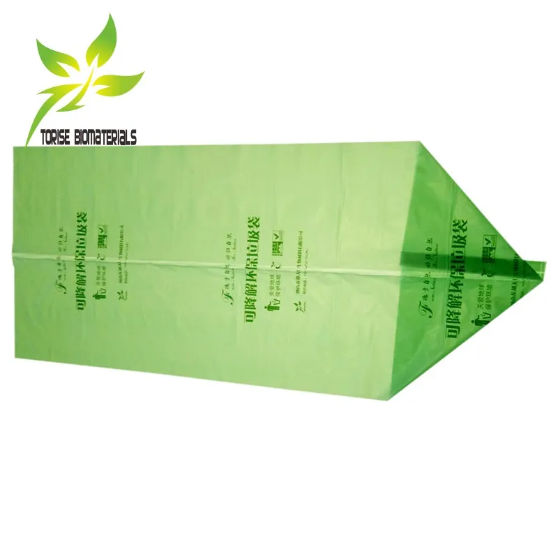 EN13432 Certified Custom Design Printed Biodegradable Compostable PLA Construction Garbage Bag Made Bio Cornstarch Based Plastic