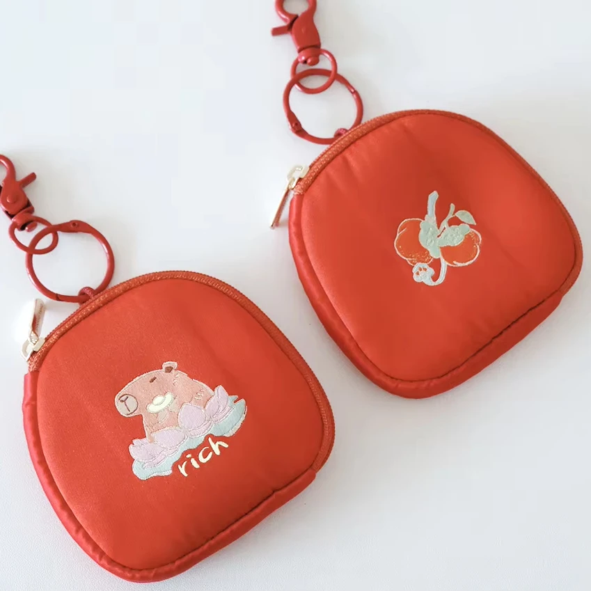 Chinese embroidery Flower Pattern Coin Purses Small silk Coin Wallet Lady Girls Earphone Coin Key Money Storage Bag Zipper Pouch