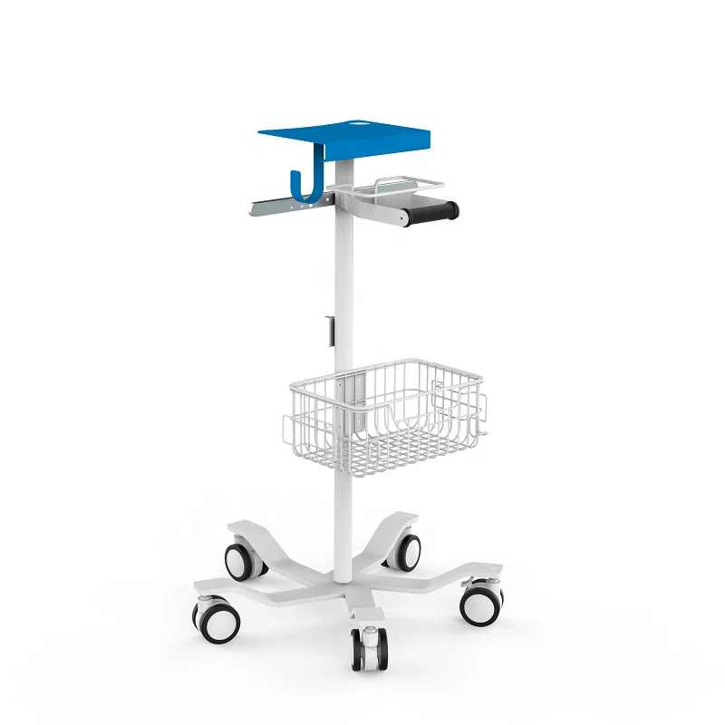 Metal medical hospital furniture trolley mobile roll stand for respiratory CPAP machine