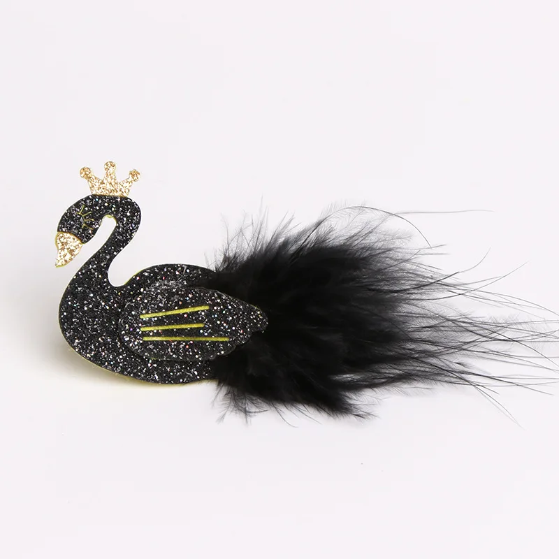 ballet girl hair clip elegant kingly ballet black white swan feather hair clips for girls accessories