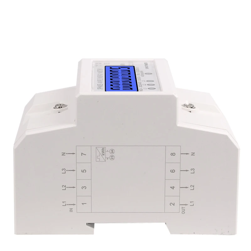 DDS024 Din Rail 3 фазы 4 провода однофазный электронный счетчик энергии ваттметр кВтч 5-80A 380 В переменного тока 50 Гц ЖК-дисплей с