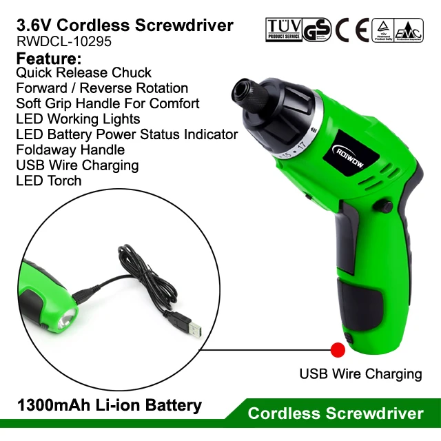 Cordless Electric Screwdriver Kit 3.6V Lithium Battery Power Cordless Screwdriver Drill Bit Set Tools Mini Electric Screwdriver