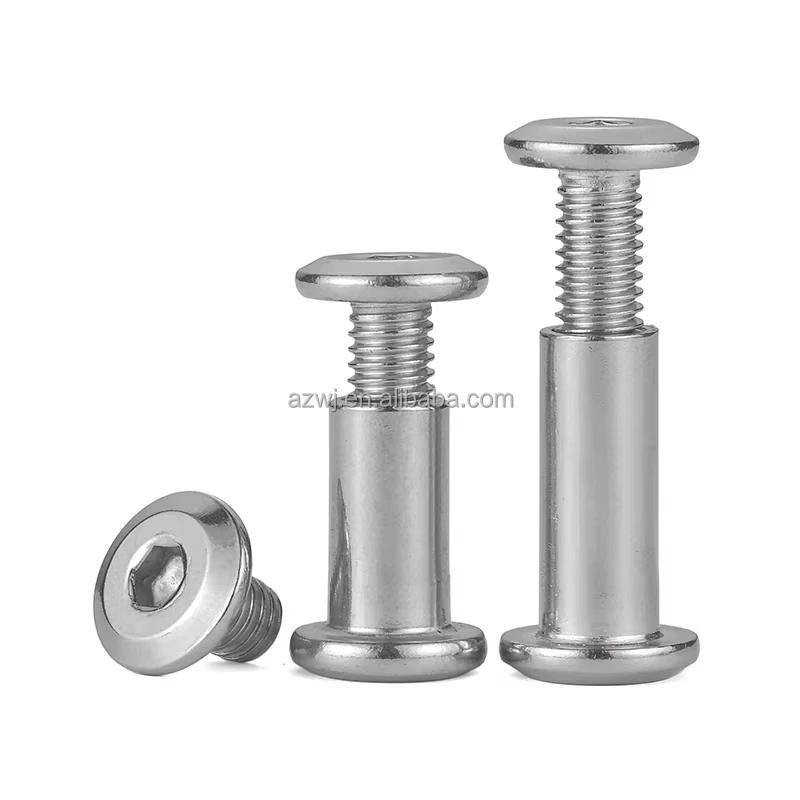304 Stainless Round Head Hexagon Socket Set Screw Carbon Steel Brass Post Binding Screws Fastener Hex Socket Chicago Screw