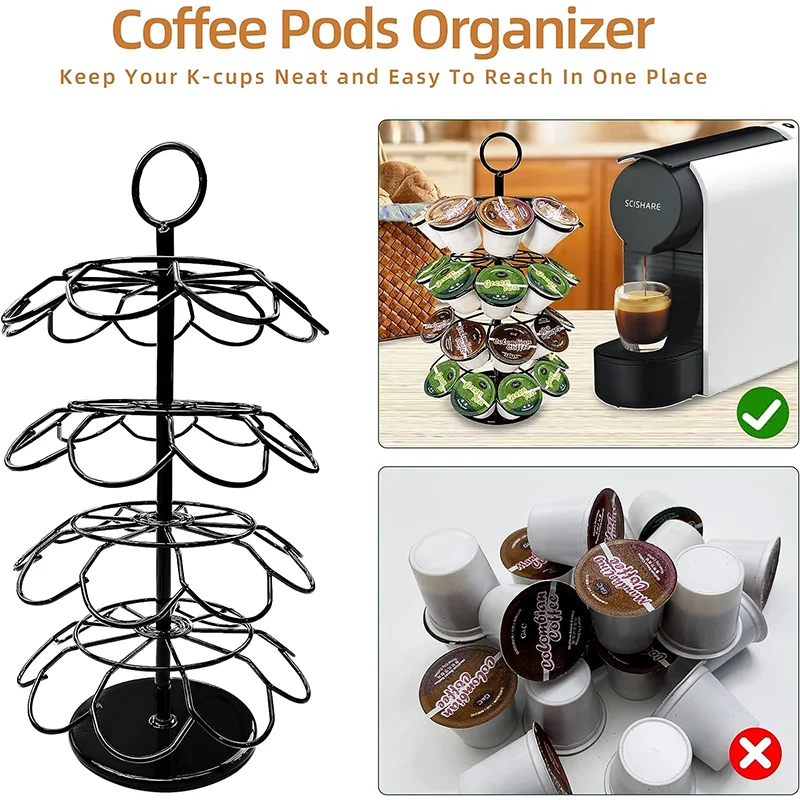 The Best Coffee Pod Carousel Holder For Nespresso Original Capsules 36 Coffee Station Capsules Storage Organizer For Countertop