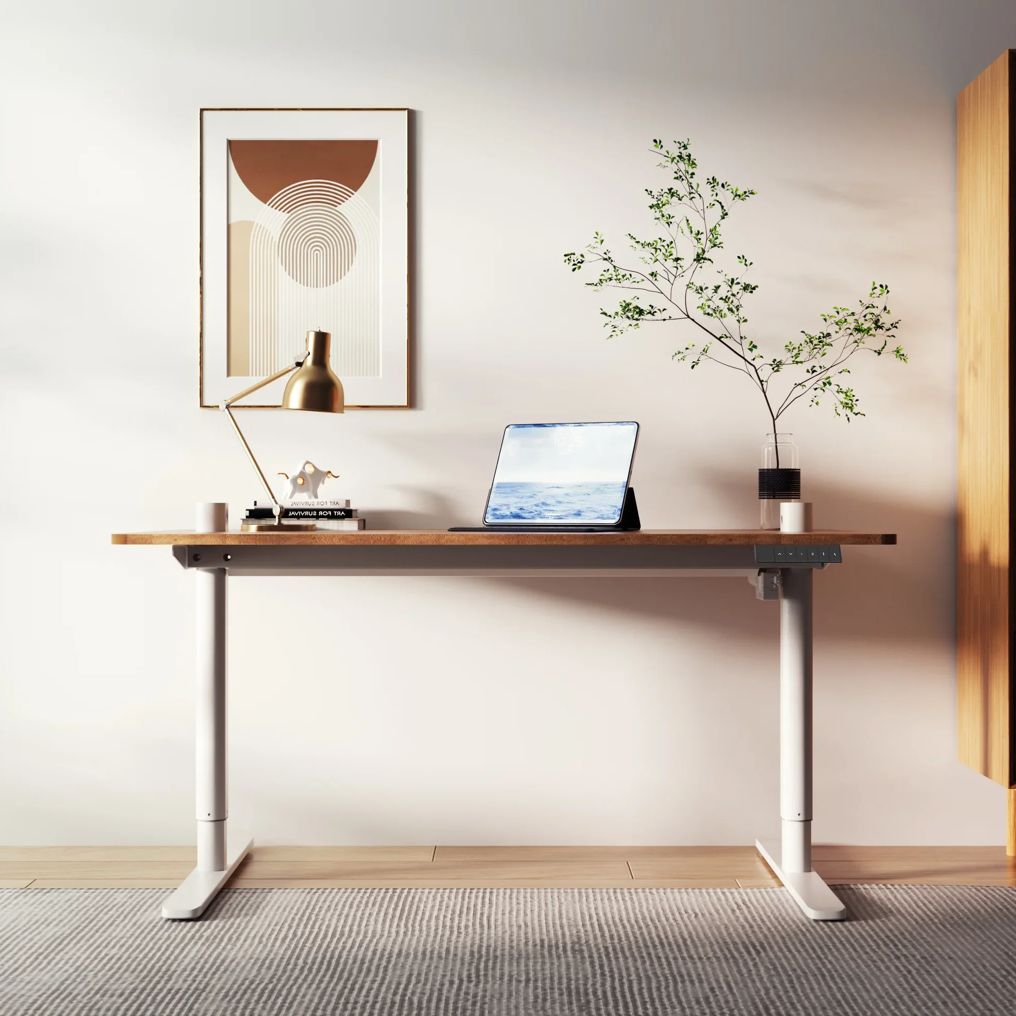 LOCTEK ET157-N-12060 Height-Adjustable Desk Economical sit-stand desk Reserved 2-stage oval column innovative