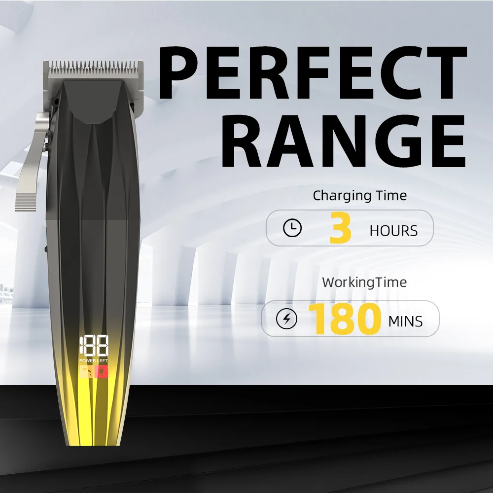 Hot Professional Metal Haircut Lcd Display Hair Cut Machine Hair Trimmer Waterproof Hair Clippers For Men