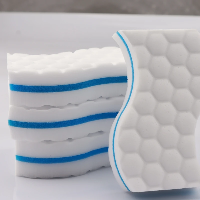 cleaning and household product composite hot pressed melamine sponge with pu sponge melamine sponge portable