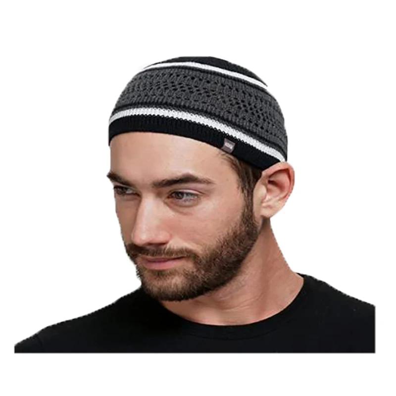 Unisex Knitted Muslim hat Men Prayer Hats Islamic Ramadan Jewish Warm kufi hats for men