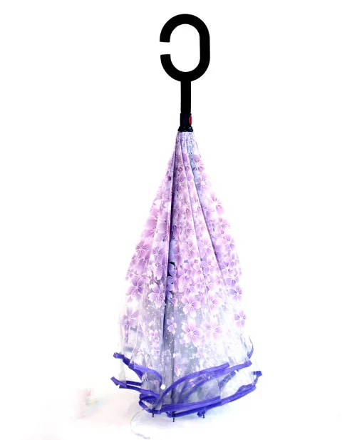 Eco-friendly POE new vention reverse transparent umbrella clear umbrella disposable umbrella