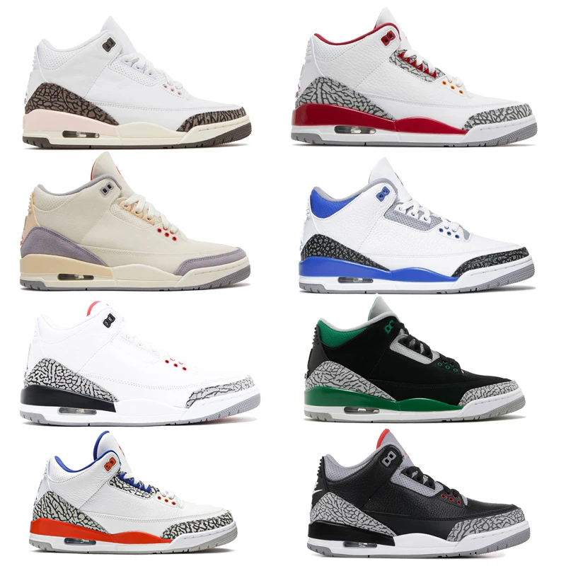 Top Quality Athletic Sneakers Air Cushion aj 3 Retro Basketball Shoes Sports Running Shoes