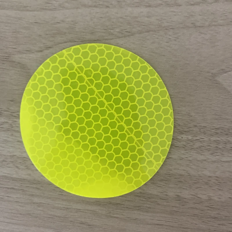 Fluorescent Yellow Green Round Reflector Sticker for Car