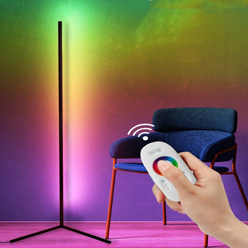 Прямая поставка люстра Напольная Лампа rgb современная светодиодная дуговая угловая металлическая колонна белая напольная