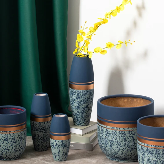 Fashion nordic style flower vase wedding hotel centerpiece decorative matte ceramic vase for decor