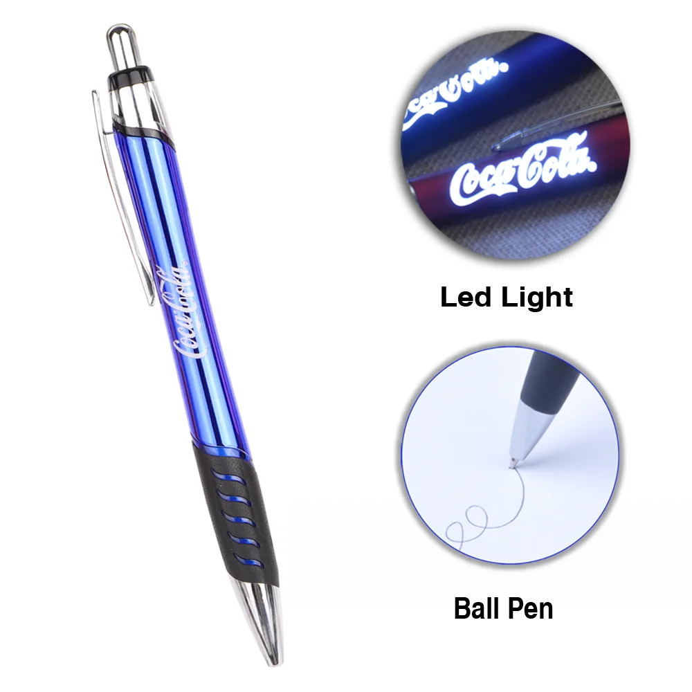 Wholesale UV LED light up pen with logo engraved Gift Ballpoint Pen for Business Adults Students Kids
