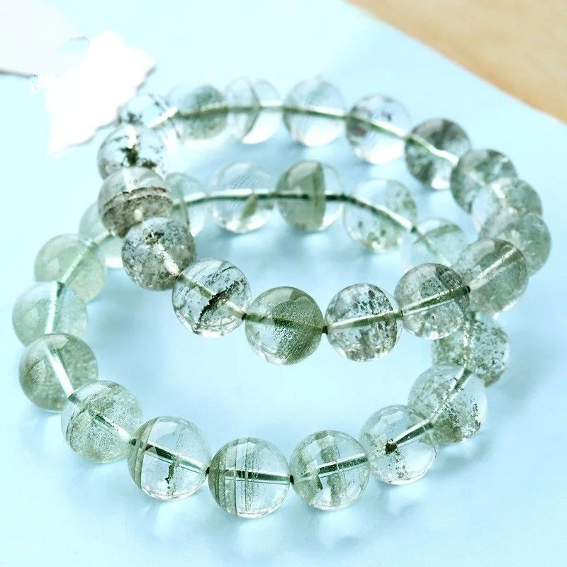 Natural Garden Quartz Bracelet Green Phantom Quartz Crystal Spiritual Crystal Bracelet for Souvenir Gift