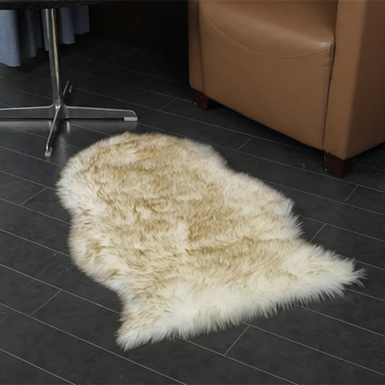 Soft artificial  faux fur sheepskin rug faux wool carpets for living room