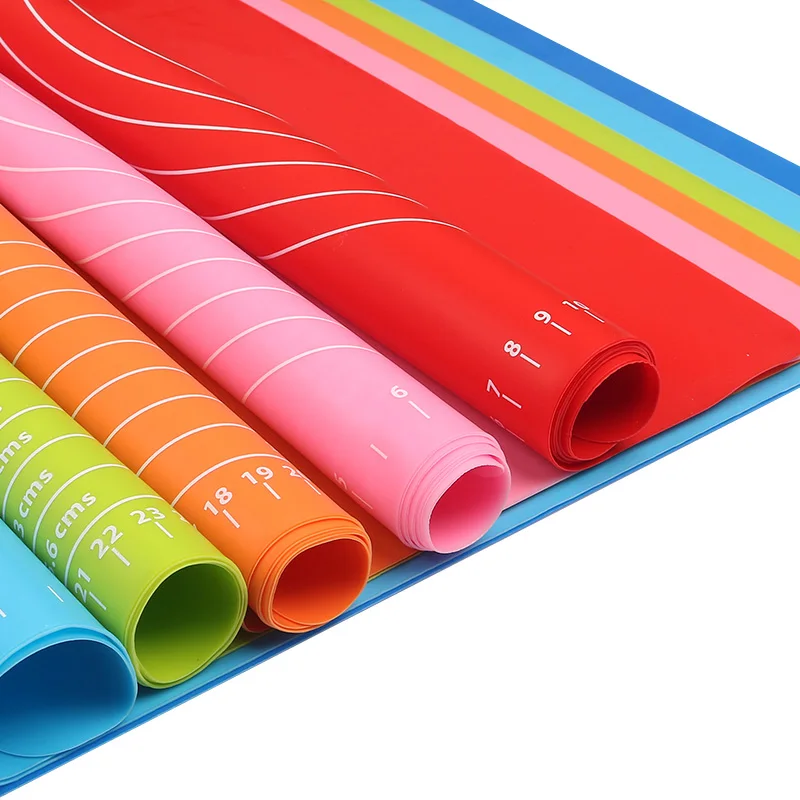 Silicone Baking Pastry Mat With Measurements For Rolling Pizza, Pies, Cookies and Sheets of Dough