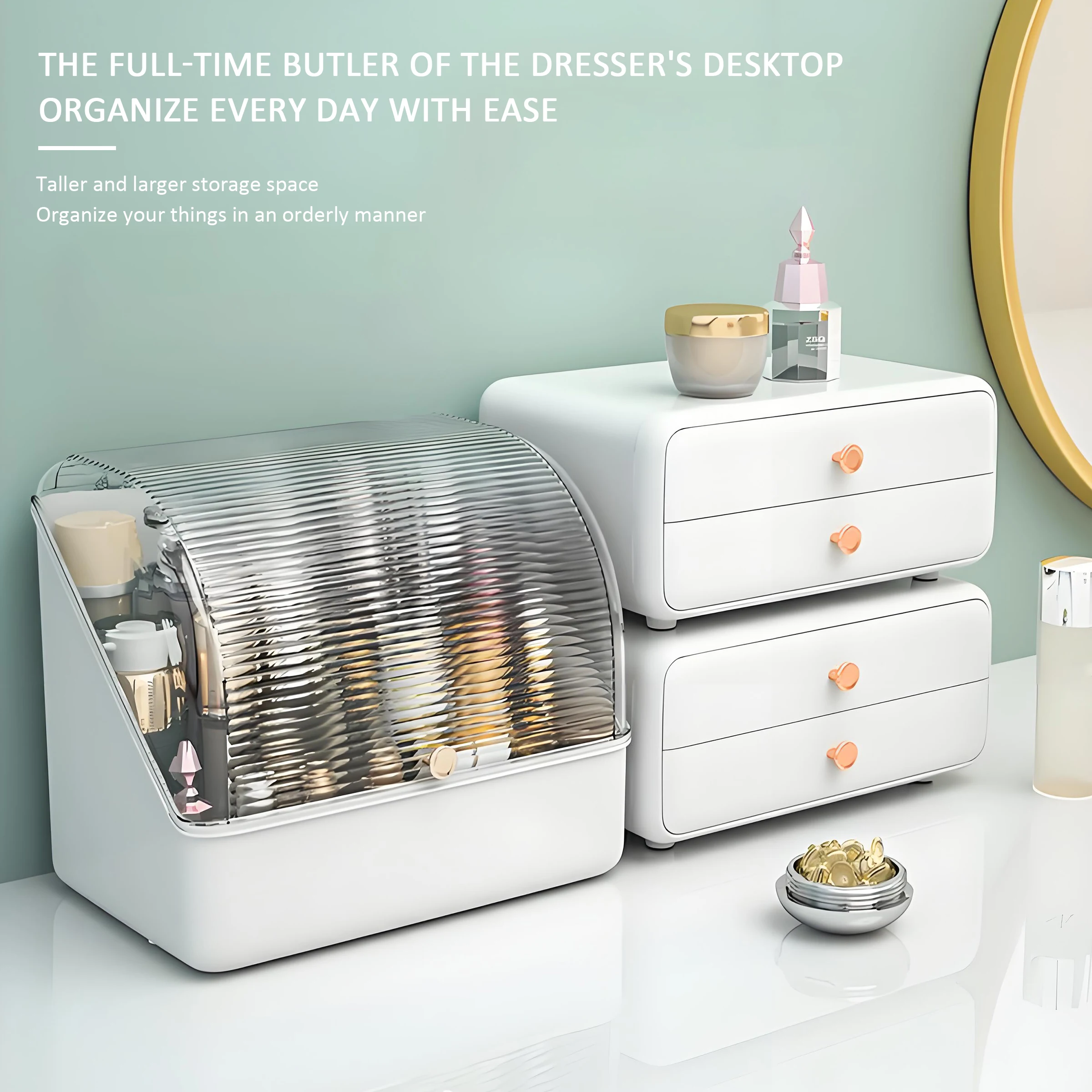 Лидер продаж большой объем легкий роскошный пластиковый органайзер для макияжа с выдвижными ящиками