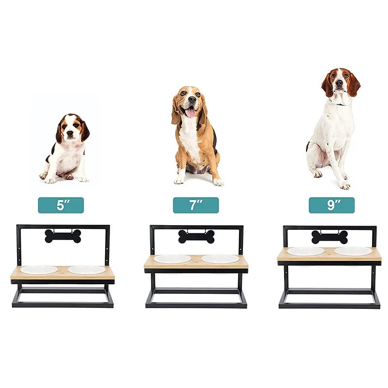 Самая популярная керамическая миска для собак с рамой из нержавеющей стали, поднимающаяся миска для собак