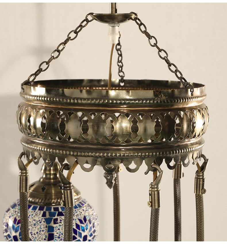 Evershining HOT SALE 5 Ball Vintage Pendant Light Turkish Istanbul Mosaic Hanging Lamp
