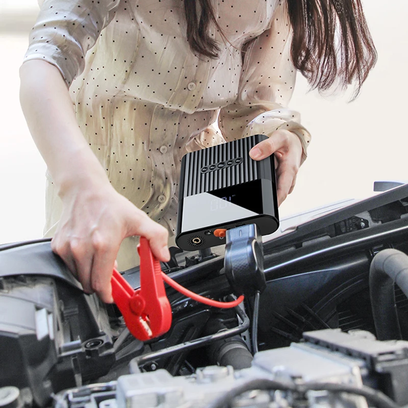 12V car air compressor kit portable inflator jump starter electric air pump tire inflator vehicle emergency tools