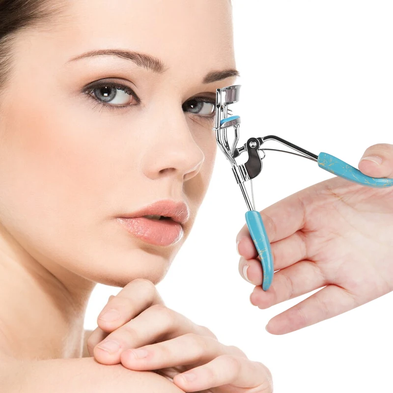 Custom New Classical Eyelash Curler Nature Curl High Quality Makeup Beauty Portable Eye Lashes Curler With Marbling Handle