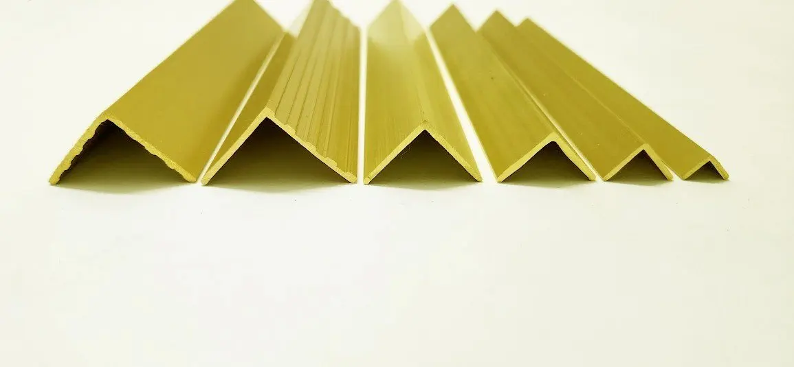 High Quality V-Shaped Brass Bars for Edge Trimming of Tables and Walls, Brass Fittings, Bars, Castings, Rods, Parts