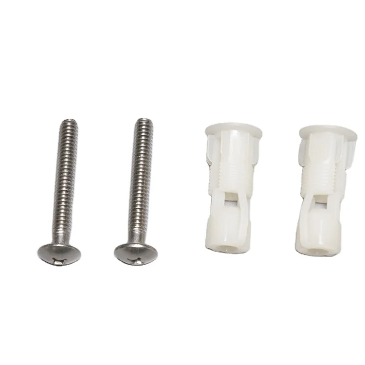 Top Fix Toilet Cover Seat Screws Well Nut Pan Fixing WC Blind Hole Fitting Kit for Universal Toilet Seat Hinges