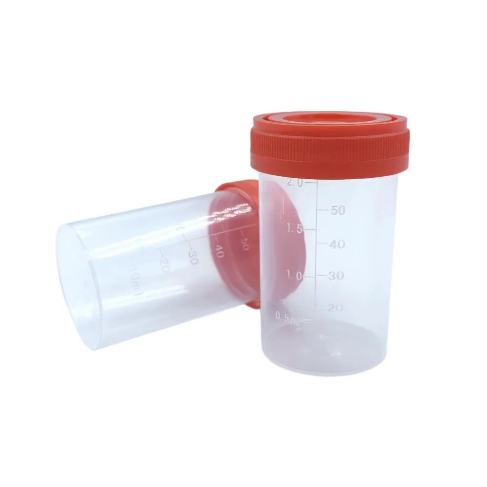 Factory direct sale 100ml disposable urine plastic cup urine sample container with lids