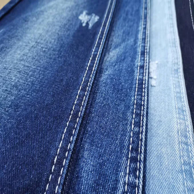 factory price denim jeans raw material GL6882-5 95% cotton 5% poly denim fabric dark indigo jeans fabric