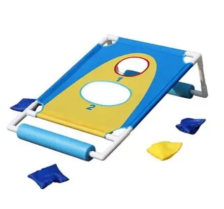 Swimming pool splashing sandbag throwing toss game floating target corn hole board set Floating Cornhole Bean Bag Toss