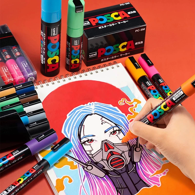 Uni-Posca Акриловая Краска Маркер ручки набор Mitsubishi Uni Posca плакат цвет маркировки Pc-3M краски художественные для