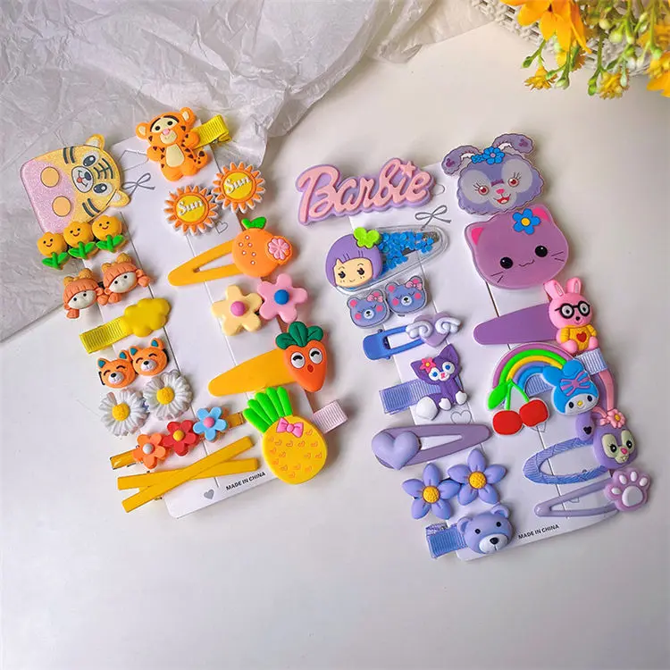 36pcs box Kids Flower Star animal mini Hair claw clips girls cute hair clips style decoration accessories