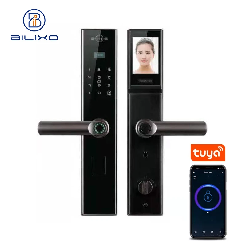 Bilixo Camera home electronics doorlock Security Smart Password electric Biometric Finger print keyless entry door Locks tuya