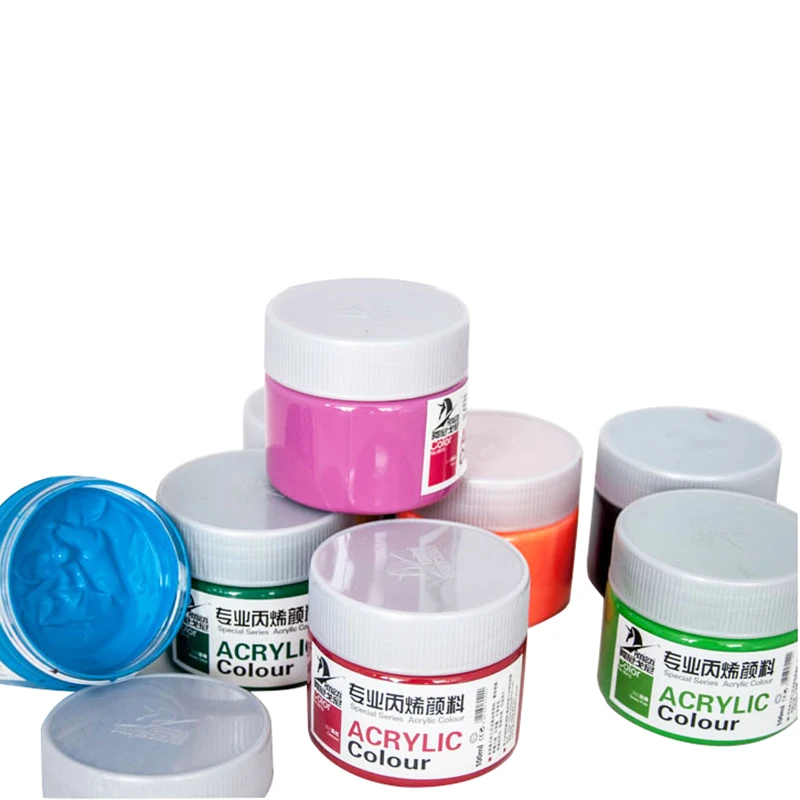 Quality Non Toxic Pigment 100 ml Acrylic Paints for Kids, Adults Painting on Canvas Rocks Wood Ceramic
