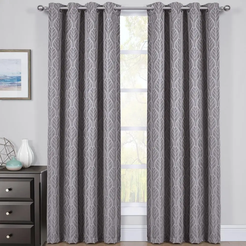 Foshan Manufactory Blackout Drapery Curtains Fabric and Materials Jacquard Reday Made Curtains for Living Room