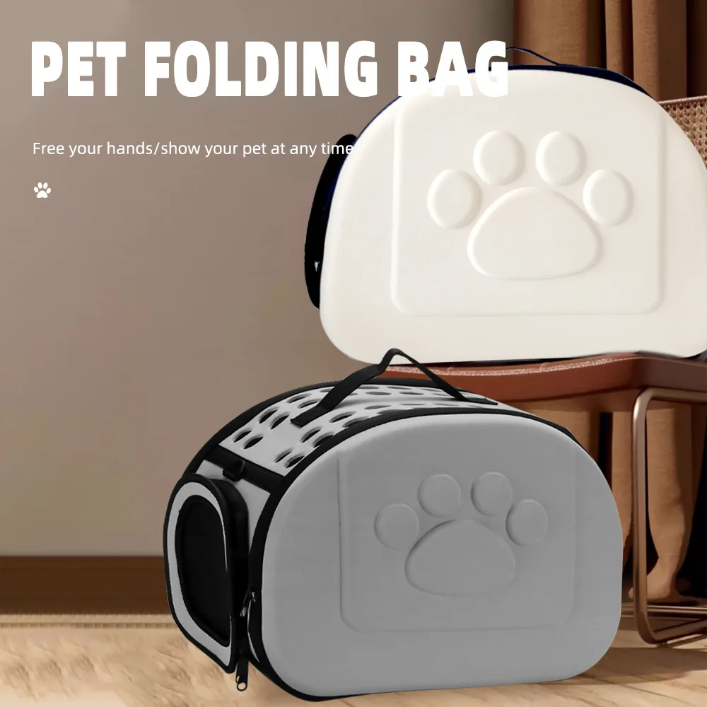 Eco-friendly Pet Travel Carrier Soft-sided Collapsible Portable Carry Travel Tote Bag with Mesh Windows Porous Design
