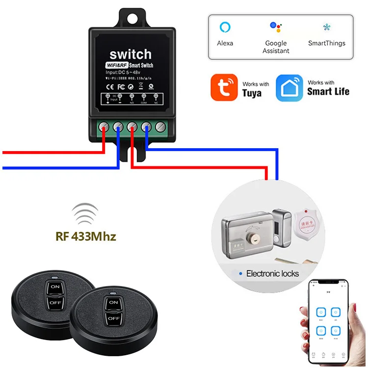 mini 24 volt wireless remote control 12 dc input wifi switch smart home kits & systems 2 channel wifi switch tuya smart switch