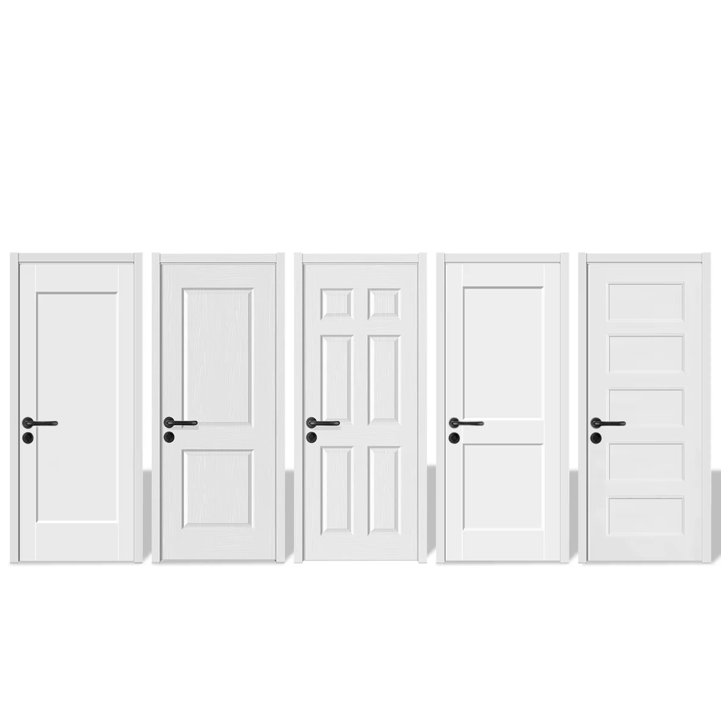 Hot Selling Internal Doors Wood Paint Colors Wood Room Waterproof Mdf White Primer Door For Bathroom Houses