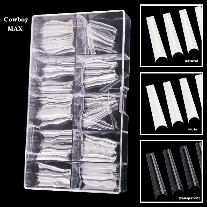 550 PCS 10 sizes 3XL Non C French Coffin Ballerina Nail Tips Acrylic Nails Artificial Half False Flake Nail Tips