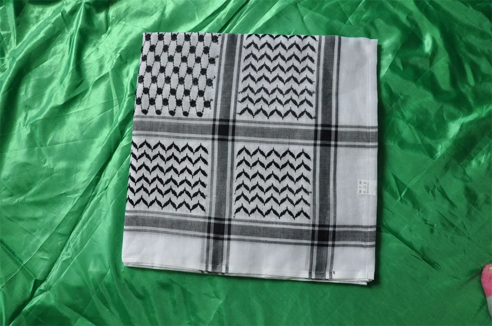 Wholesale Men Yashmagh Shemagh red and green Arab Men Arafat Scarf Keffiyeh palestine scarf