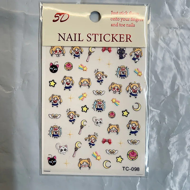 Popular Cartoon Character Design in Color Nail Art Decals Paper Material Printing Professional Salon Supplies Stickers
