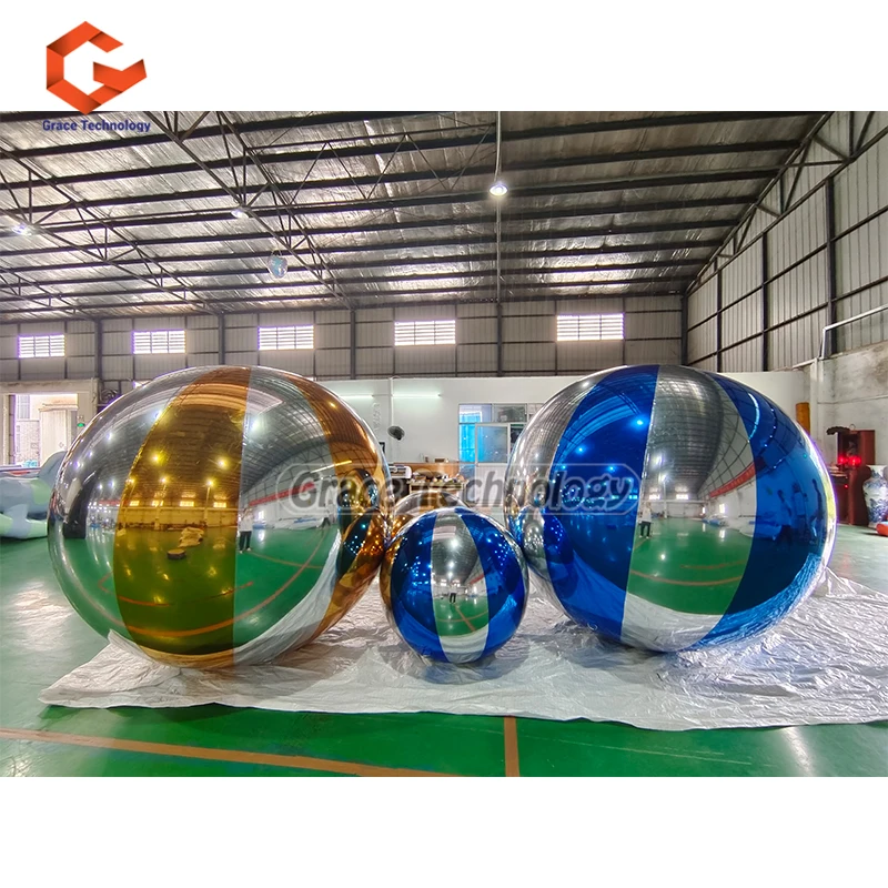Coloful Inflatable Mirror Ball Custom Inflatable Disco Ball Party Event Decorative Inflatable Silver Sphere for Stage Hanging