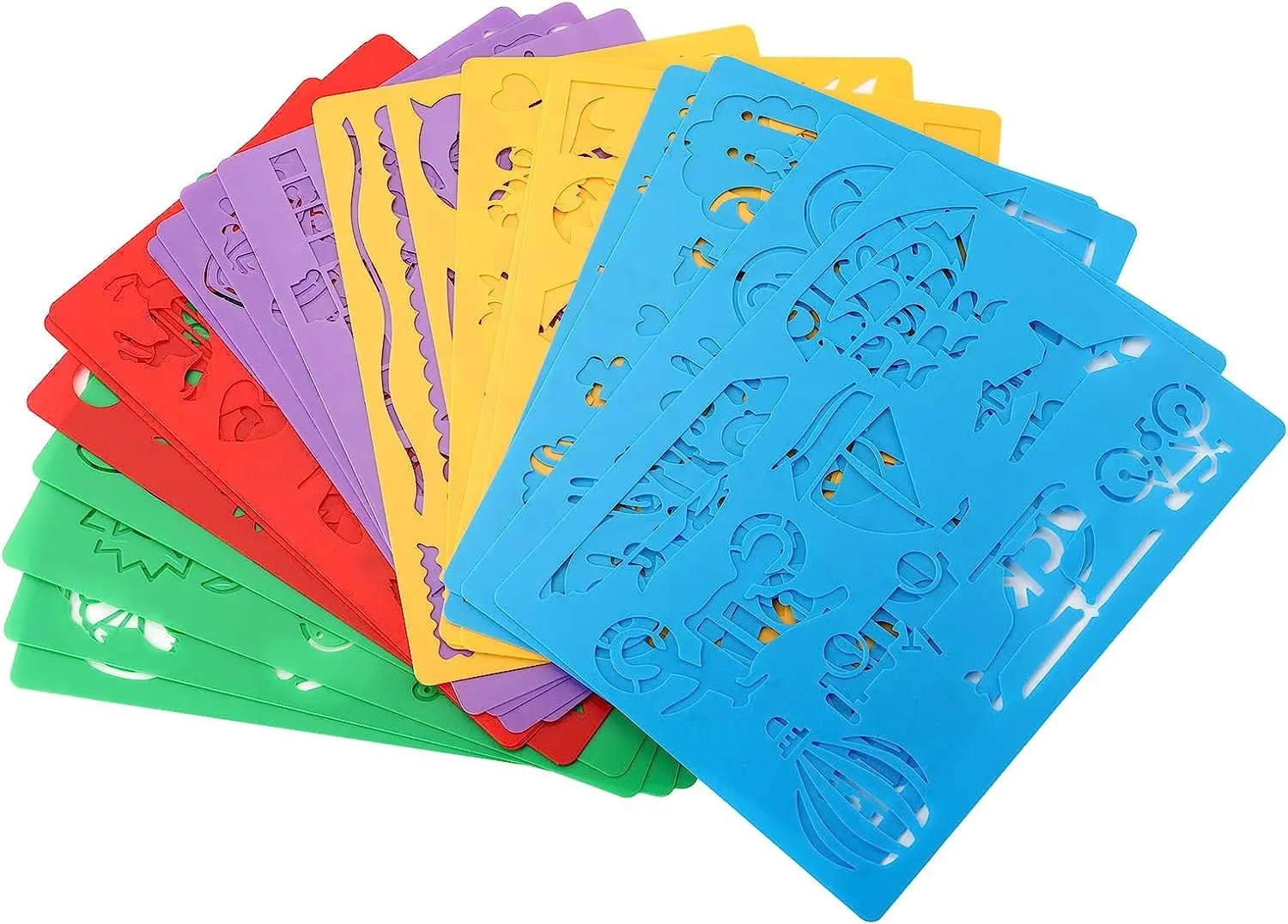 34 PCS 0.5mm Thick PP Plastic Drawing Stencils Set for Kids, Over 500 Stencil Shapes, Reusable Plastic Drawing Templates