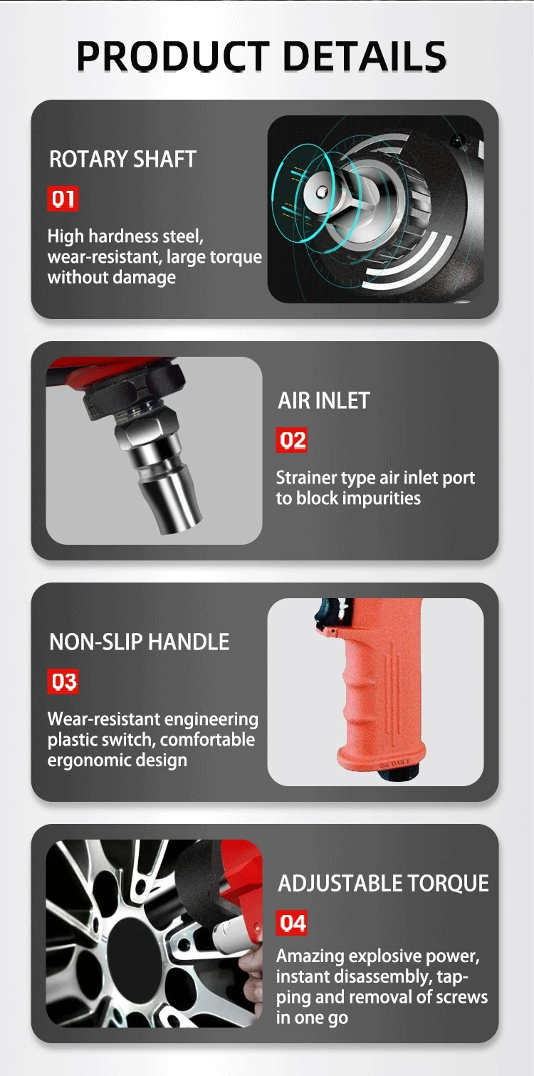 Profession Air Tool High Torque 1/2 Inch Small Pneumatic Air Impact Wrench Twin Hammer