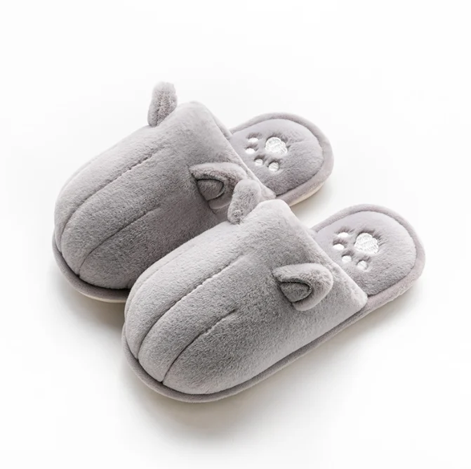 Cloth art plush cotton slippers lovely female winter non-slip lovers home warm home indoor cotton-padded shoes