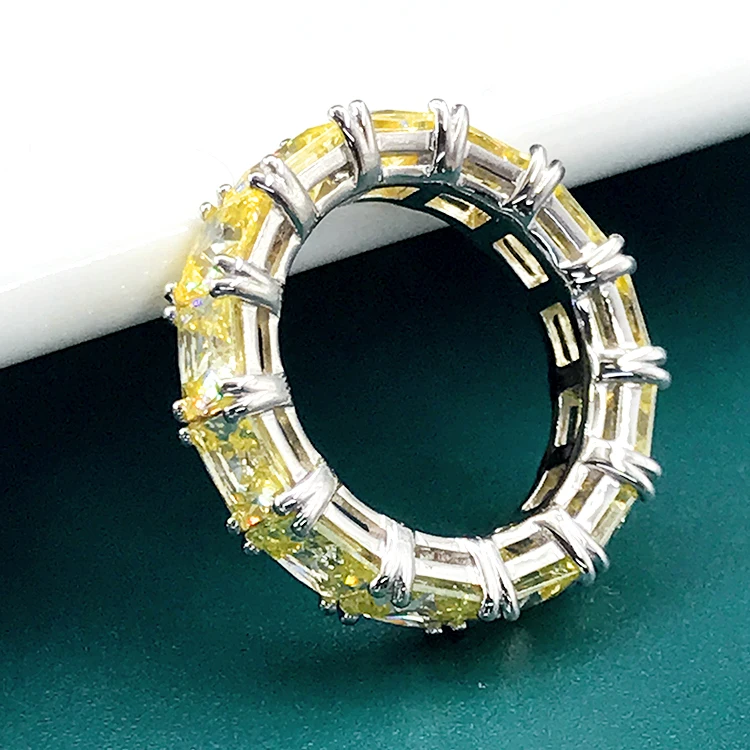 Fine couple tennis ring fashion s925 silver ring beautiful Gemstone setting ring Ladies Love is a gift