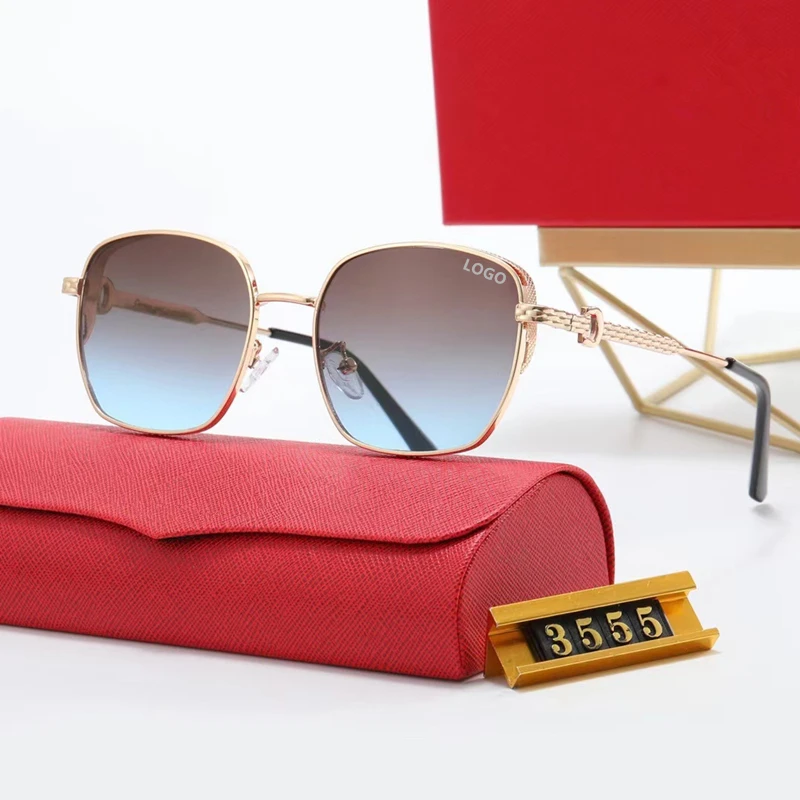 2024 солнцезащитные очки Lunettes De Soleil модные в металлической оправе стиле ретро роскошные дизайнерские с логотипом