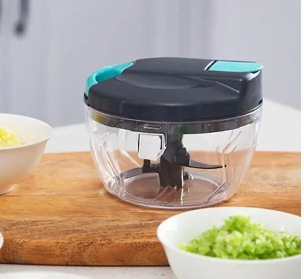 500ml 900ml Manual kitchen Vegetable cutter Spiralizer Stainless Steel Mini Tri-blade Plastic vegetable chopper slicer