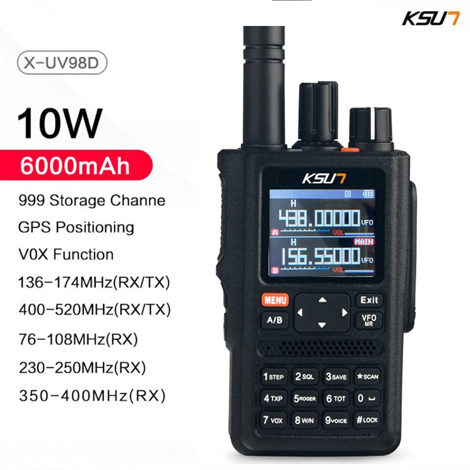 KSUN TFSI 10W High Power FM Wireless Woki Toki GPS Waterproof Intercom Handheld Ham Two Way Radio Long Range Walkie Talkie
